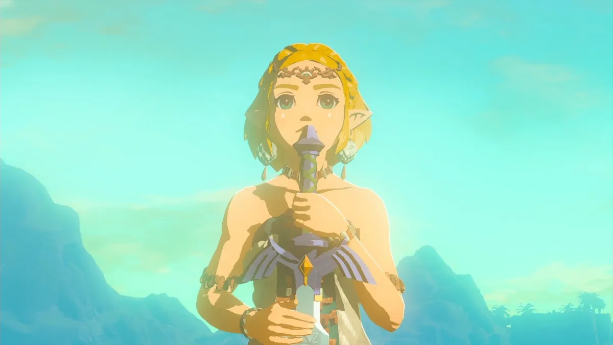 ゼルダの伝説 ティアーズ オブ ザ キングダムのハイラル全景。空島と大地が重なる広大なオープンワールド